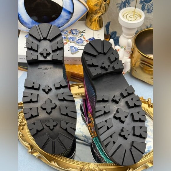 🆕 KURT GEIGER LONDON 🧿 NWOB Patterned Southbank Loafers Sz EU 37 US 7 - Picture 13 of 15